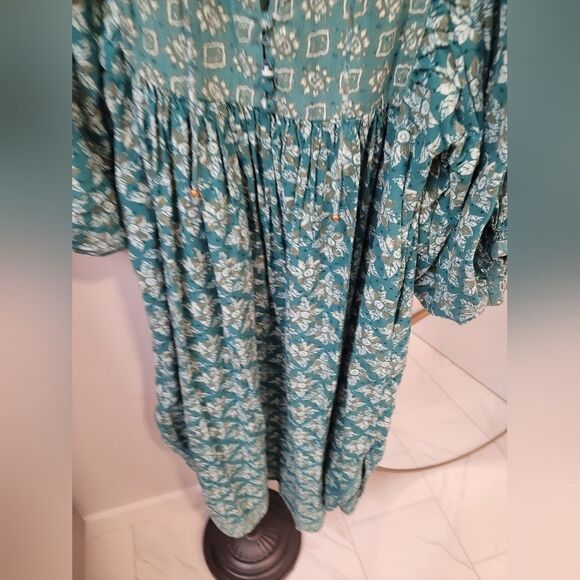Free People Forest Hazy Maisy Oversized Maxi Dress Green Xs - Picture 4 of 11